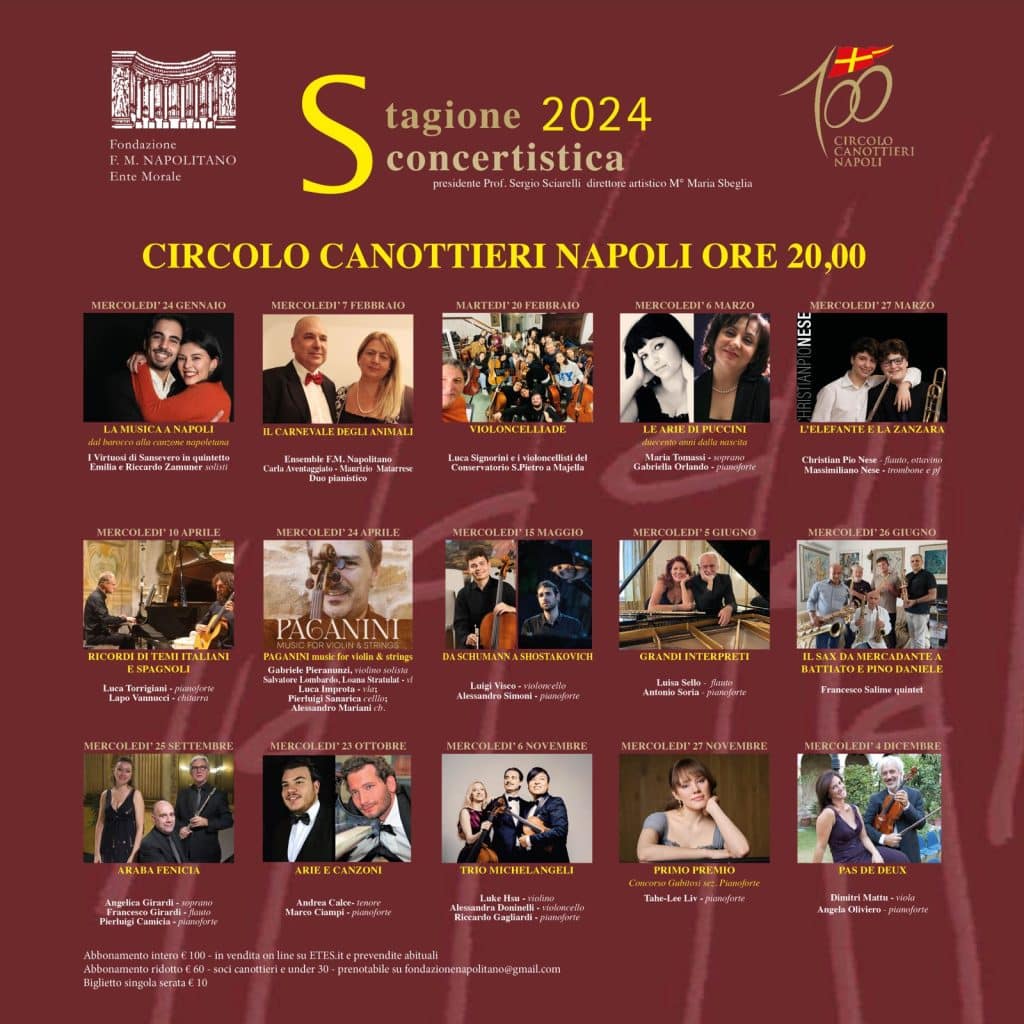 Locandina Stagione Concertistica Fondazione Napolitano