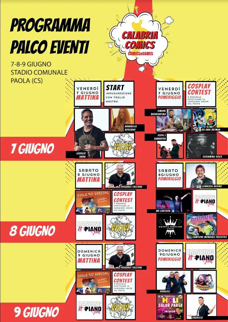 Programma del Calabria Comics