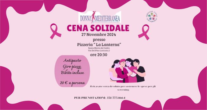 Cena Solidale a Santa Maria del Cedro: Uniti per Sostenere la Salute delle Donne